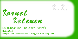 kornel kelemen business card